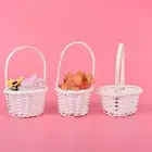 1Pcs Hand-woven Mini Plastic Weaving Storage Fabric Basket Rattan Tea Picni;.f