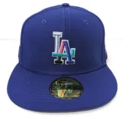 New Era 59Fifty 1988 World Series MLB LA Dodgers Fitted Hat Size 7 5/8 Blue Nwt