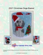 Christmas Dogs Basket-Plastic Canvas Pattern or Kit