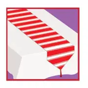 Beistle 54659 Printed Red & White Stripes Table Runner- Pack Of 12