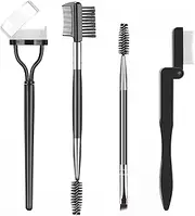 Eyebrow Brush Eyelash Separator Brow Comb & Lash Spoolie 4PCS-NEW