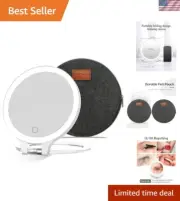 Rechargeable LED Vanity Mirror with 3 Color Settings - Ideal for Flawless Makeup
