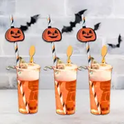 Halloween Pumpkin Paper Straws 5pk