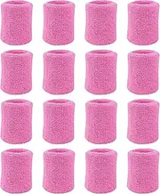 8 Pairs Sports Wristbands, Wrist Sweatbands for Men & Women, Stretchy & Sweat Absorbing Cotton Terry,Perfect for Basketball, Football, Tennis, Soccer, Running & Working Out (8Pairs)