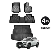 4Pcs Floor Mats & Liner Set Boot Liner Cargo Mat For Toyota Rav4 2019-2024
