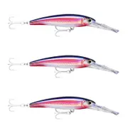 3x Rapala 16cm X Rap Magnum 30 Deep Diving Trolling Lures - HD Real Red Bait