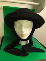 Jaclyn Smith Black Bowler Hat With Tie Scarf 1990’s New W/Tag One Size