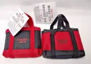 2 x TRADER JOE'S Red & Black Micro Tote Shopping Mini Grocery Bags