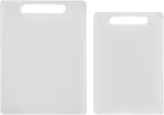 Chef Aid White Chopping Board Twin Pack, Multipurpose Cutting Board with Anti-Slip Surface, Dishwasher Safe with Handles, Large Board Measures 40cm x 30cm, Regular Board 35cm x 25cm
