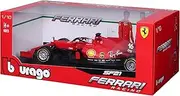 Bburago B18-16809L 1:18 F1 2021 SF21 Ferrari Leclerc, Assorted Colours, Red