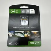 PNY 64GB Elite Performance Class 10 U3 SDXC Flash Memory Card