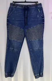 Guess Men’s Avalon Mid-Rise Modern Skinny Drawstring Elastic Waist Jeans M X 30