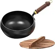 Iron Cast Pot | Non Stick Wok Pan with Anti-Scalding Handle,Handmade Iron Cookware Multi-Function Frying Pan Stock Pot for Frying Boiling Kitchen Home Restaurant
