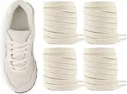 UamGlsob 2 Pairs Flat Shoelaces for New Balance Sneakers, 5/16"(8mm) Athletic Classic Shoe Laces Replacement Strings, Beige, 54"/140cm