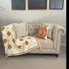 Bohemian Diamond Tangerine Cotton Tufted Bedding Throw Blanket