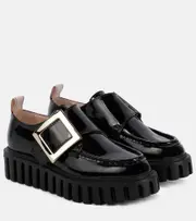 [Roger Vivier] Roger Vivier Viv' Go-Thick patent leather platform loafers AU 10 black