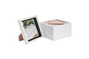Nicola Spring 5 Piece 8 x 8 3D Shadow Box Photo Frame Set - Craft Display Picture Frame with 6 x 6 Mount - Glass Aperture - White/Black
