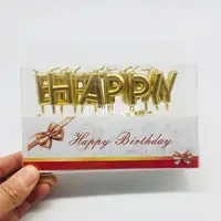 在飛比找蝦皮購物優惠-金色生日蛋糕蠟燭 HAPPY BIRTHDAY 生日快樂插旗