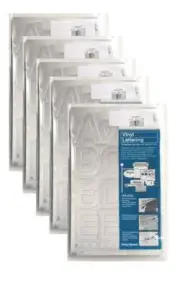 Chartpak 2-inch Silver Stick-on Vinyl Letters & Numbers (01059), 5 PACKS