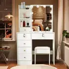 Makeup Dressing Table with 10 Dimmable LED Lighted Mirror Vanity Desk Stool AU
