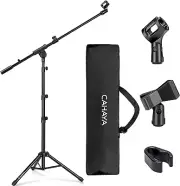 Tripod Microphone Stand Boom Arm Floor Mic Stand with Carrying Bag & 2 Mic clips