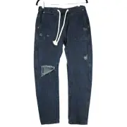 One Teaspoon S Shabbies Drawstring Boyfriend Denim Jean Women Destroyed Dark NEW