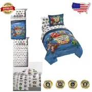 Monster Jam Truckin Pals 5-Piece Twin Bedding Set - Super Soft & Fade Resistant
