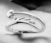 925 Sterling Silver Polished Love Heart With Wing Toe Ring - Adjustable toe