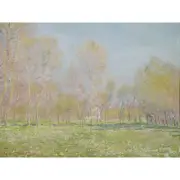 Claude Monet Spring In Giverny 1890 Painting Wall Art Canvas Print 18X24 In