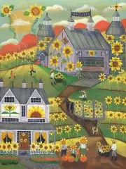 OrIgInAl FoLk ART PaInTiNg SuNfLoWeRs HaRvEsT KiTe QuIlT PuMpKiN ScArEcRoW BaRn