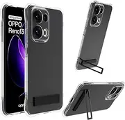 [ZHMECOCASE] Stand Case for Oppo Reno 13 Pro - [Crystal Clear] [Adjustable Stand] [Military Grade Shockproof] TPU Transparent Case