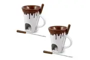 Swissmar Nostalgia 8pc Fondue Set 8 Piece Mug Set of 2