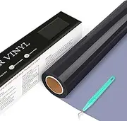 Heat Transfer Vinyl HTV - 12" x 18ft Iron on Vinyl for Cricut & Silhouette Cameo, Heat Transfer Vinyl Easyweed & Cut, HTV Vinyl Roll for T-Shirts Bags and Other Textiles (01-Black)