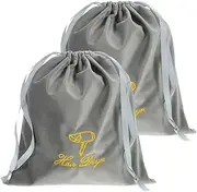 HONMEET 2pcs Travel Hair Dryer Bag Drawstring Fashion Embroidered Storage Pouch for Hair Blow Dryer