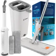 Flat Mop & Bucket Wringer Set with Self-Squeeze Mini Mop, Portable Handheld W...
