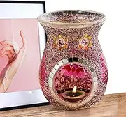Aromatherapy Light Candle Oil Burner Pattern Stained Glass Aromatherapy Lamp Coffee Shop Bar Counter Home Table