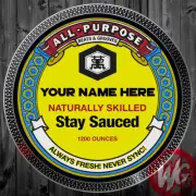 PAIR DJ Turntable Slipmats 12 inch - CUSTOM SAUCED SLIPMATS WITH YOUR NAME
