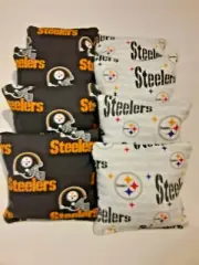 8 Cornhole Bag Set Corn Hole Pittsburgh Steelers BLK /WHT