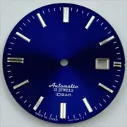 Blue No Lume 34mm Datejust Watch Dial Modified for NH35 Movement