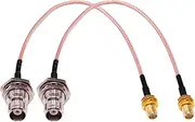 Yuelulala 2pcs TNC Female Jack to SMA Female Jack 20cm 8inch Coax Cables RF coaxial Adapter Connector(Y149-2)