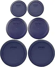 Pyrex (2) 7202-PC 1 Cup (2) 7200-PC 2 Cup (2) 7201-PC 4 Cup Blue Replacement Lids