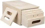 MYOYAY Photography Apple Box, Set of 5 Standard Wooden Apple Boxes with Magnetic Lid Design Multifunctional Wooden Boxes for Supporting Height-Adjusting Photo Studio Film Set and Photography
