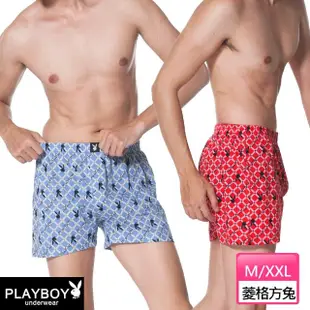 【PLAYBOY】3件組 專櫃款兔頭印花精梳棉舒適四角褲-速(有開襠/四角內褲/男內褲)