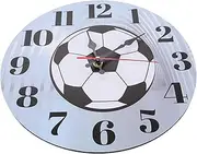 TOGEVAL Football Wall Clock Silent Non-Ticking Design for Boy Girl Bedrooms Living Rooms and Offices Unique Soccer Print Decorative Hanging Clock for Home Decor