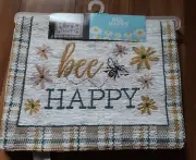 NWT Meijer Bee Happy summer bee buzz table runner 72 inches floral plaid