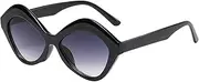 [Generic] Summer Must Haves Women Rectangle Sunglass For Women Fashion Glasses Lrregular Retro Large Frame Polygonal Sunglasses Side Shield Women