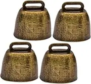 TOYANDONA 4Pcs Rustic Cattle Bells Durable Iron for Sporting Events Theft Pet Accessories Portable Cow Bell Ornaments for Weddings and Outdoor Activities