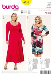 Burda 6619 Dress Sewing Pattern (2 Styles) Faux Wrap Design NEW! Uncut Sz 18-28