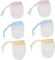 [OATIPHO] 4 Pack Baby Gloves Newborn Anti-grasping Protection Face Scratching Ice Silk Unisex Summer Wear