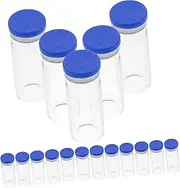iplusmile 20pcs Transparent Vials Clear Flat Bottom Sample Bottles High Pressure Resistant Easy to Refill for Essential Oils and Liquid Storage